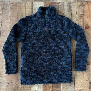 Grizzly Sherpa Blue Fleece Pullover Jacket Small